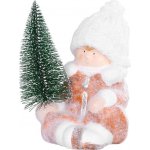 MagicHome Postavička Vánoce Chlapeček se stromkem terakota 14,5x13x17 cm – Hledejceny.cz