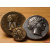 Tapety WEBLUX Samolepka fólie Sesterzio Estatero Sestertius Stater Statere Numismatica Sesterce Tetradracma Sestercio coin Sesterz Numismatics ancient rome greek starter - 1 200 x 144 cm