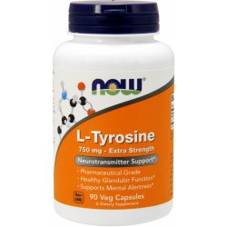 Now Foods L-Tyrosine Extra Strength 750 mg 90 rostlinných kapslí