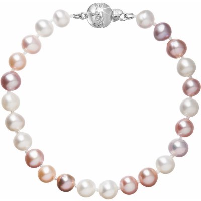 Evolution Group perlový náramek z říčních perel se zapínáním z bílého 14 karátového zlata 823004.3/9266B multi