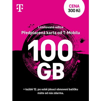 T-Mobile 100 GB dobíjecí SIM jen za 300 Kč měsíčně - LIMITOVANÁ EDICE – Hledejceny.cz