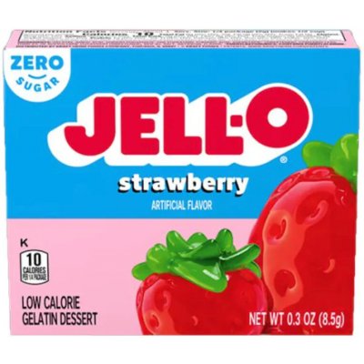 Jell-O instantní želatina s jahodovou příchutí bez cukru 8,5 g – Sleviste.cz