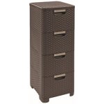 Curver Regál Style 4x14L se šuplíky tmavě hnědý – Sleviste.cz