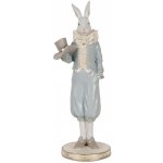 Dekorace figurka bílý králík v modrém obleku 11*10*31 cm – Hledejceny.cz