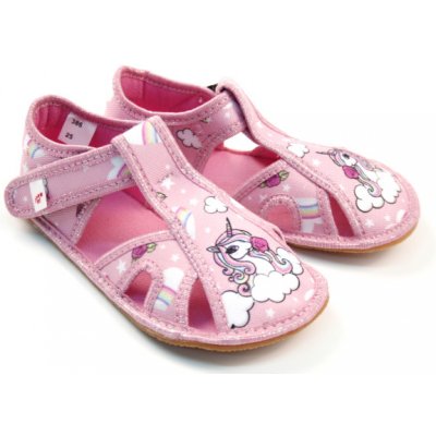 Barefoot EF 386 Pink Unicorn růžové s jednorožcem otevřené