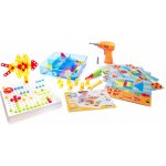 KIK Mozaika dětské puzzle plastové bloky + šroubovák 261 ks – Zboží Dáma
