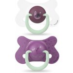 Suavinex šidítko den & noc fyziologické silikon kočka fialová 2 ks – Zboží Dáma