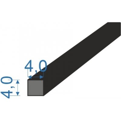 0595040 Pryžový profil 4x4mm EPDM 70°Sh čtvercový – Zboží Dáma