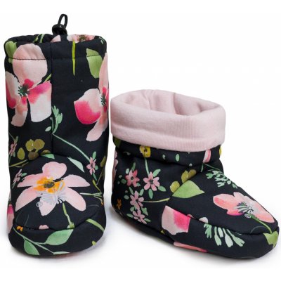 Esito Barefoot softshellové capáčky Spring flowers černá – Zboží Dáma