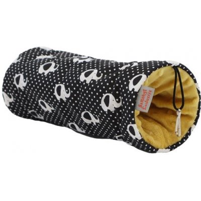 Samohýl Exclusive Tunel závěsný M černobílí sloni okrová minky 10 x 10 x 25 cm – Zbozi.Blesk.cz