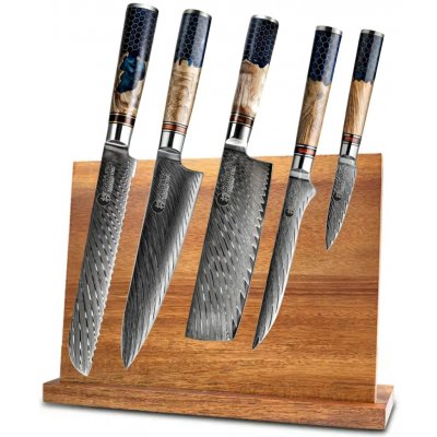 Sakuro Kuchyňský set 5 japonských nožů s magnetickým stojánkem Honey – Zboží Mobilmania