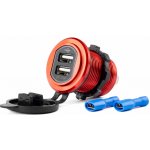 Vodotěsná nabíječka se zásuvkami 2xUSB 12V 24V MOD-10