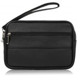 Abruzzo pánská kožená etue kabelka prostorná klasická černá – Zboží Mobilmania