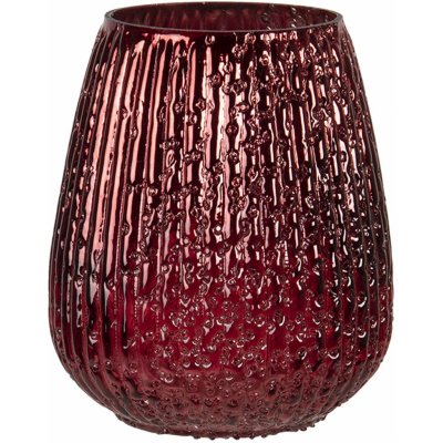 Červený bublinkový skleněný svícen Bubble L - Ø 13*13 cm - Clayre & Eef – Hledejceny.cz