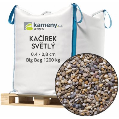 Kameny.cz Okrasné kameny - Kačírek světlý Vyberte si velikost: 0,4 - 0,8 cm, Vyberte si balení: Big Bag 1200 kg – Zboží Dáma