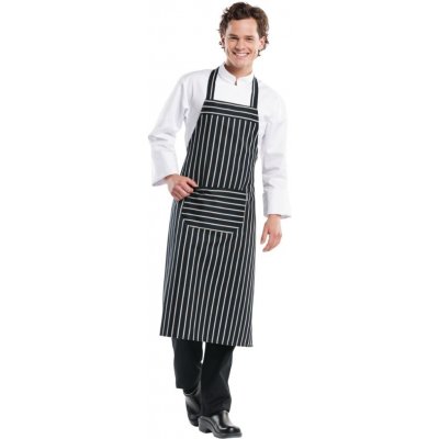 Gastrofans Zástěra s laclem Chaud Devant Remo 75 x 100 cm černo-bílá pruhovaná – Hledejceny.cz