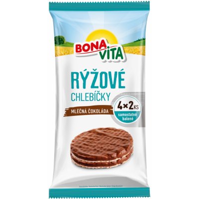 Bonavita rýžové chlebíčky mléčná čokoláda 4 x 2 ks 128 g – Zboží Mobilmania