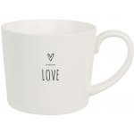 Clayre & Eef Bílý hrnek se srdíčkem s nápisem Love Lovely Day 12*8*7 cm 275 ml – Zboží Dáma