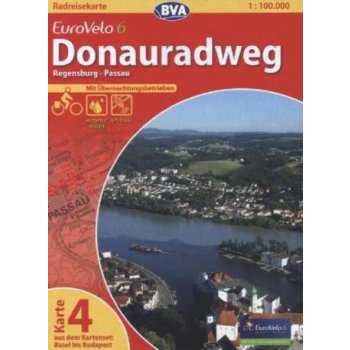 cyklomapa Donauradweg Regensburg-Passau 1:100 t. Eurovelo 6