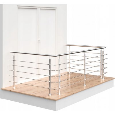 Balkónové zábradlí z nerezové oceli, výplň 5 x Ø12 mm - 5 m – Zboží Mobilmania