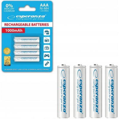 Esperanza AAA 1000 mAh 4ks EZA102W – Zboží Živě