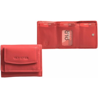 Old River menší kožená peněženka MW-107 červená – Zboží Mobilmania