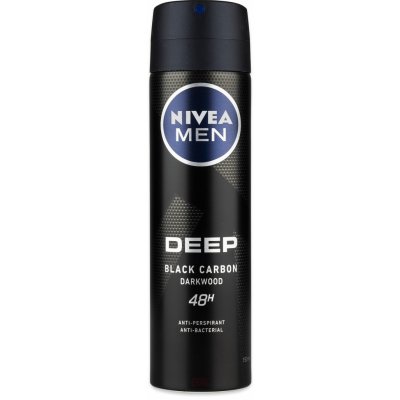 Nivea Men Deep Black Carbon Darkwood deospray 150 ml – Sleviste.cz