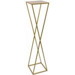 HowHomely STOJAN NA KVĚTINÁČ LOFT5 100x24x24 cm ZLATÁ – Zboží Dáma