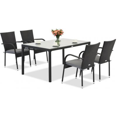 Garden Point Milan 4 technorattan set černý – Zboží Mobilmania