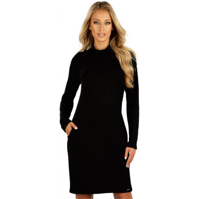 Litex dámské šaty s dlouhým rukávem 7D021 černá – Zboží Mobilmania