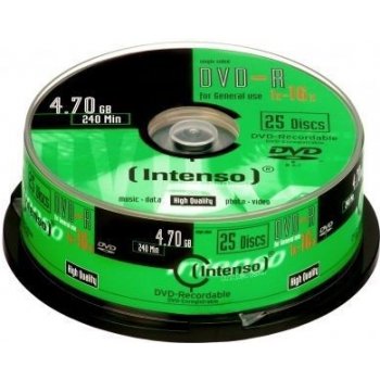 Intenso DVD-R 4,7GB 16x, cakebox, 25ks (DDM47INC5CX3)