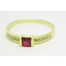 Klenoty Budín Elegantní zlatý prsten s červeným rubínem 223041300