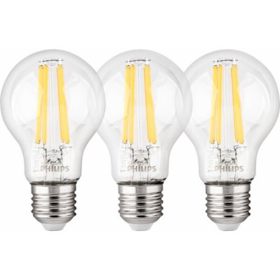 Philips LED Lamp E27 3-Pack 75W 2700K Filament – Hledejceny.cz