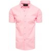 Pánská Košile Dstreet pánská košile s krátkým rukávem Borkemi růžová