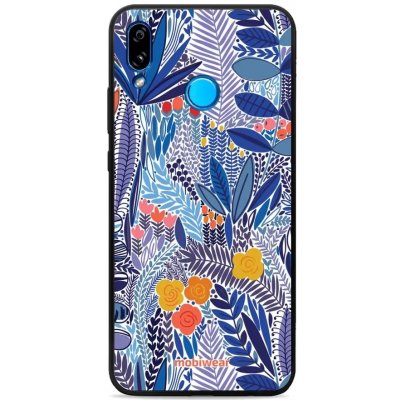 Pouzdro Mobiwear Glossy Huawei P20 Lite - G037G - Modrá květena – Zboží Mobilmania