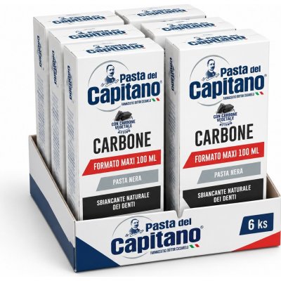 Pasta del Capitano Carbone zubní pasta s aktivním uhlím 6 × 100 ml – Hledejceny.cz