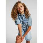 Mayoral overal s krátkým rukávem riflový světle modrý – Zboží Dáma