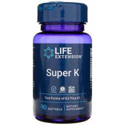 Life Extension Super K Vitamin K1 K2 MK-4 and MK-7 90 softgel kapslí