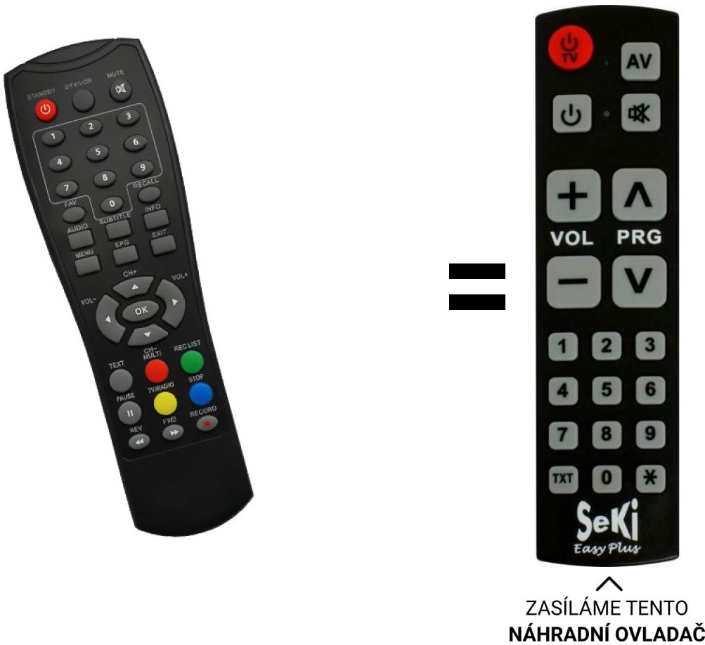 Dálkový ovladač Senior Mascom MC550T, MC550, MC525T, MC510T, Optex ORT8841, GoGEN DVB-T137TU