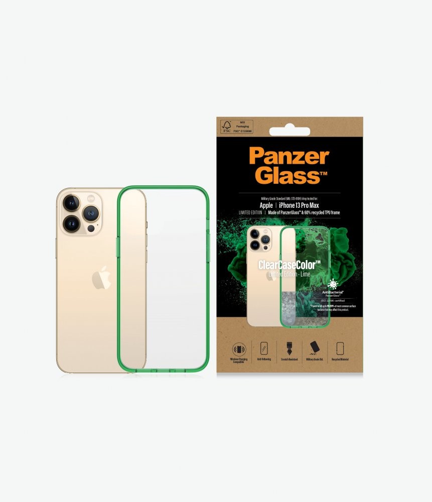 Pouzdro PanzerGlass™ ClearCaseColor™ Apple iPhone 13 Pro Max Lime zelené