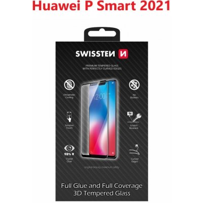 Swissten sklo ultra durable 3d FullGlue Glass huawei p smart 2021 černé 83943 – Zboží Živě
