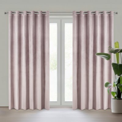 EUROFIRANY ZATEMŇOVACÍ ZÁVĚS NA KROUŽCÍCH MEANIE 215X250 CM PÚDROVÁ – Sleviste.cz