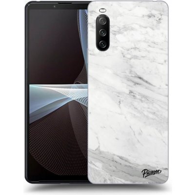 Pouzdro Picasee silikonové Sony Xperia 10 III - White marble černé – Zbozi.Blesk.cz