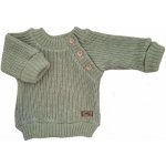 Pletený svetřík pro miminko s knoflíčky Lovely prodloužené náplety khaki – Zboží Mobilmania