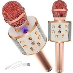 Izoxis 22190 Karaoke bluetooth mikrofon světle růžová