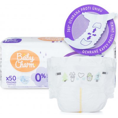 Baby Charm Super Dry Flex 1 Newborn 2-5 kg 50 ks – Sleviste.cz
