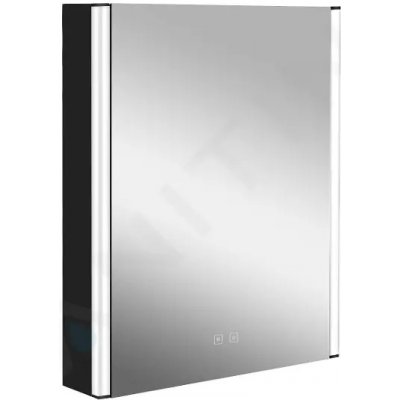 kielle Arkas I - Zrcadlová skříňka s LED osvětlením, vyhříváním a USB portem, 55x70x13 cm, matná černá 50111614 – Zboží Dáma