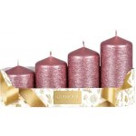 Sada adventních svíček, stupňovité TAURUS růžovo-zlatá 5 x 6/7,5/9/10,5 cm, 4 ks – Hledejceny.cz