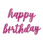 Banner Happy Birthday ružový – Zboží Mobilmania