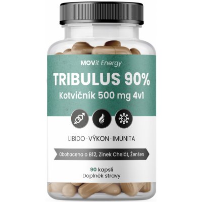 MOVit TRIBULUS 90% Kotvičník 500mg 4v1 90 kapslí – Zboží Mobilmania